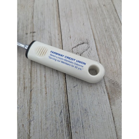 Metal Chrome Plastic White Ice Cream Scoop 8" Advertising - Picture 3 of 6